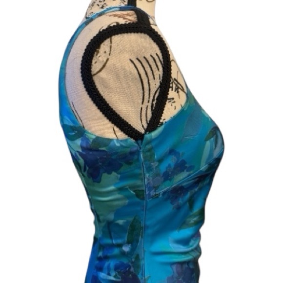 Eliza J One Shoulder Blue Floral Dress - Picture 4 of 7